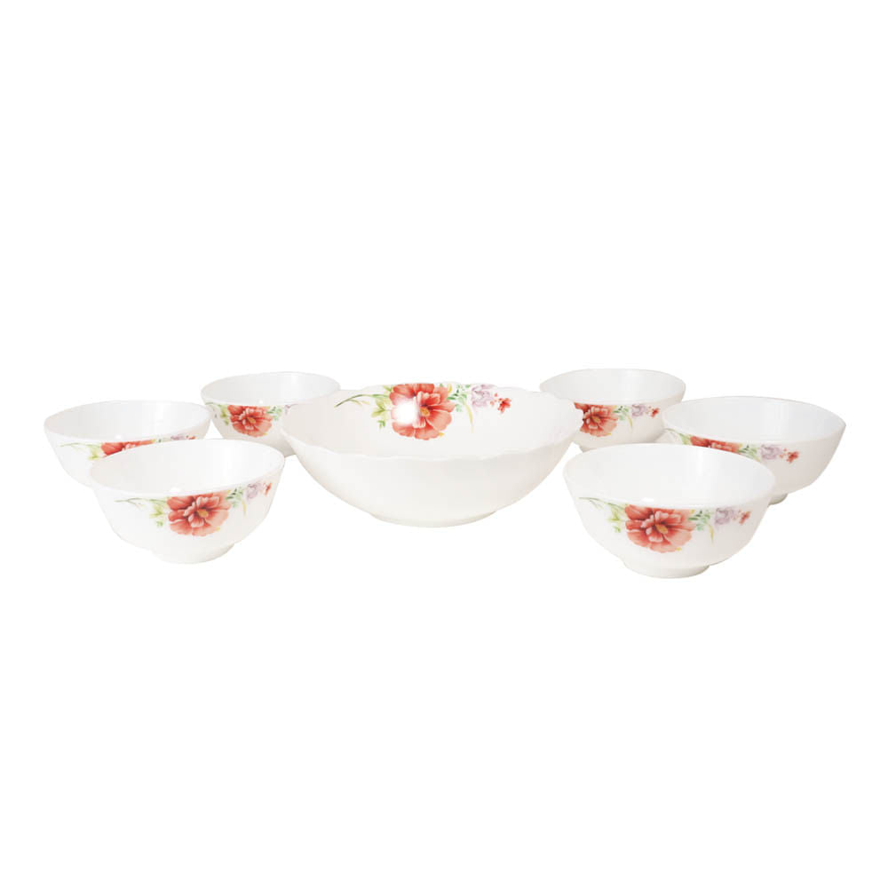 Ensaladera y Bowls Home Elegance de Vidrio 7 Piezas