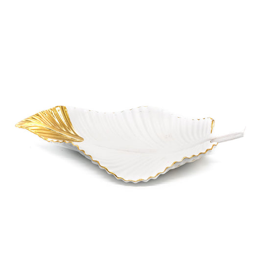 Plato Decorativo Home Elegance en Forma de Hoja 35 cm x 20 cm