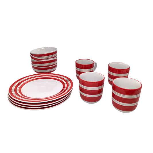 Juego de Vajilla Gibson Sunset Stripces12 Piezas