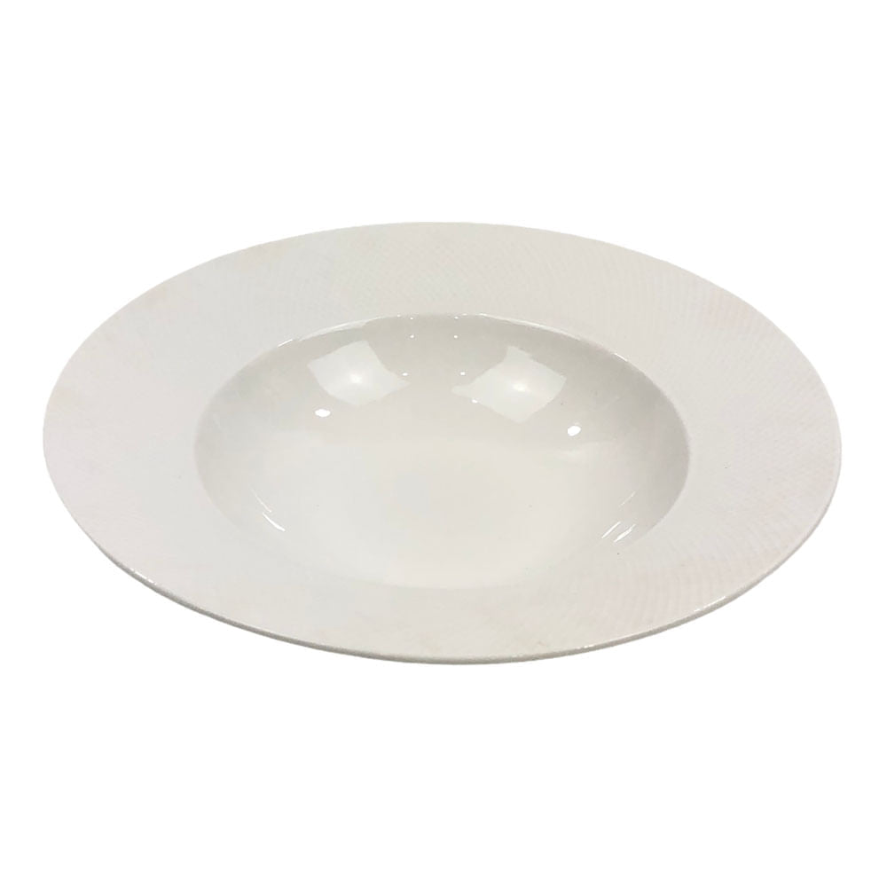 Plato Hondo Kennedy Home de Cerámica 8.75" - Blanco