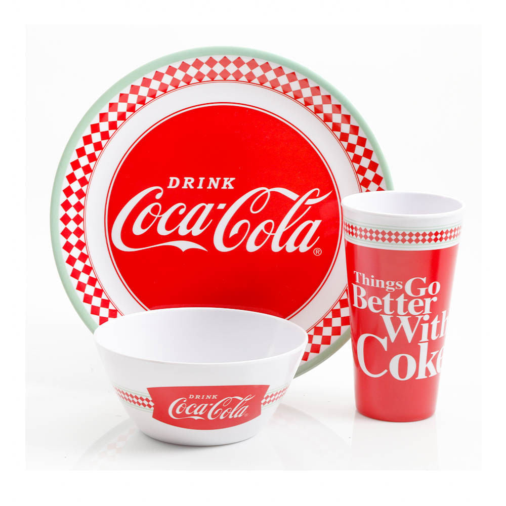 Juego de Vajilla Coca Cola Melamina 12 Piezas