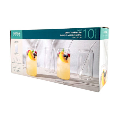 Vasos de Vidrio Zadie Gibson / Set de 4 Piezas / 18 oz
