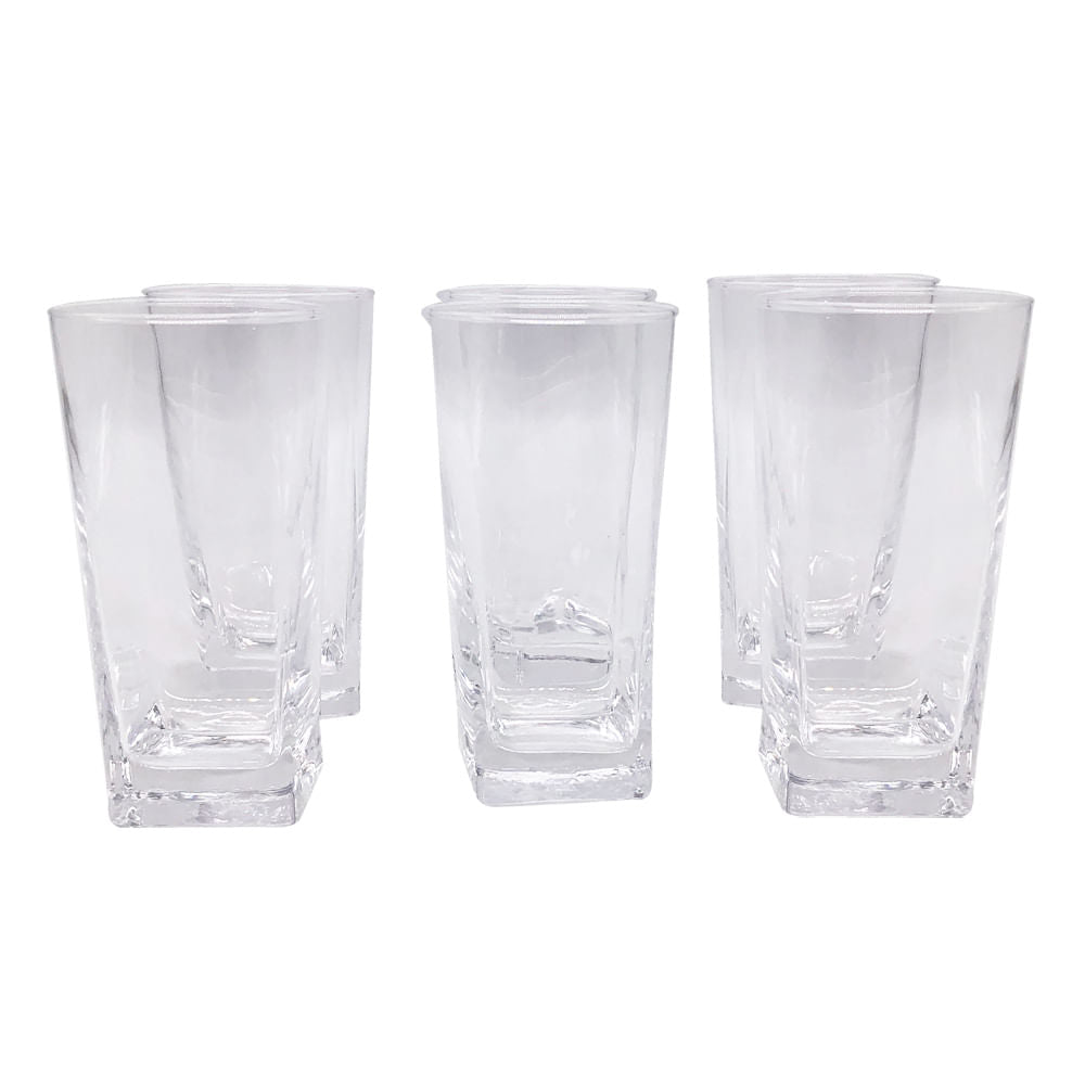 Vasos Pasabahce Carre de Vidrio 10 1/4 oz 6 Piezas