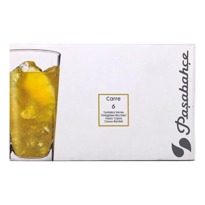 Vasos Pasabahce Carre de Vidrio 10 1/4 oz 6 Piezas