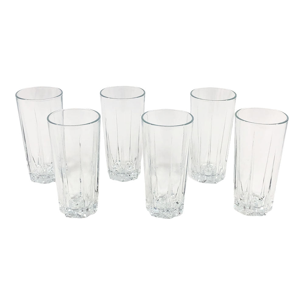 Vasos Long Karat Pasabahce de Vidrio 6 Piezas