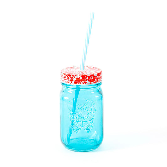 Jarra Mason Gibson Con Tapa y Carrizo Turquesa