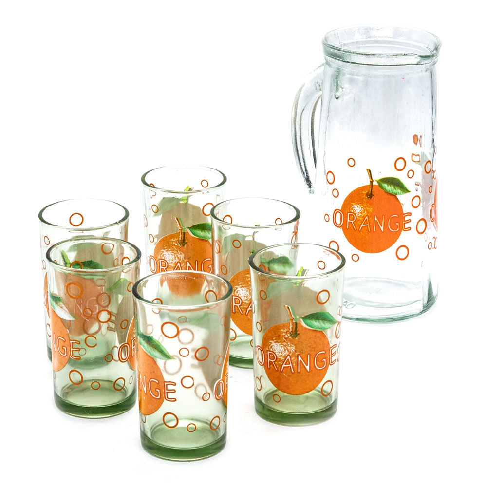 Vasos Con Jarra de Vidrio Home Elegance 7 Piezas - Surtido