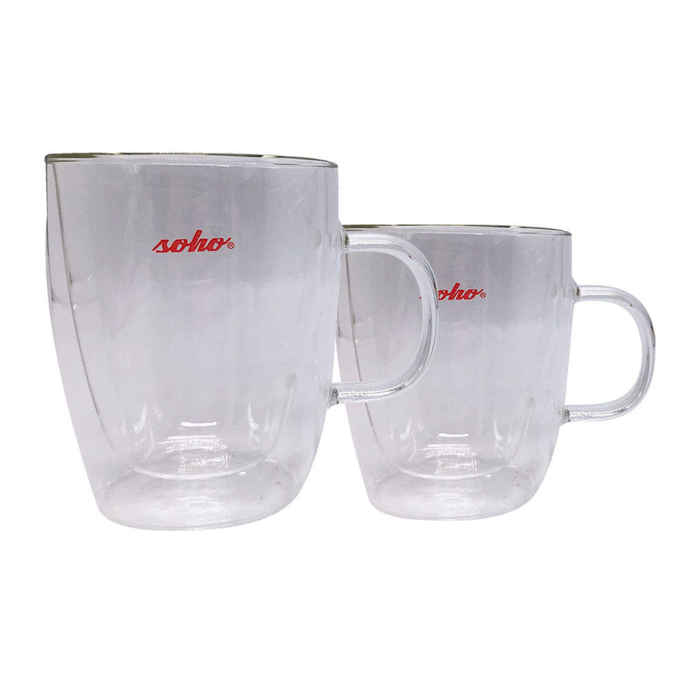 Taza Soho Térmica de Cristal 13.66 oz 2 Piezas