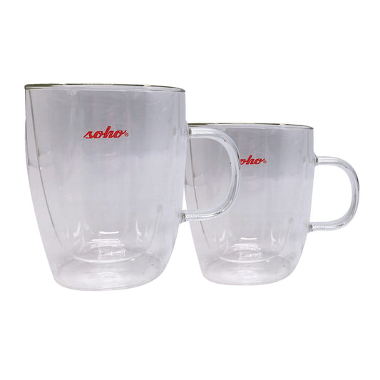 Taza Soho Térmica de Cristal 13.66 oz 2 Piezas