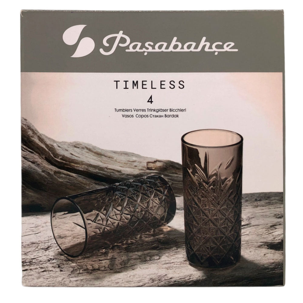 Vasos Pasabahce Timeless de Vidrio 4 Piezas