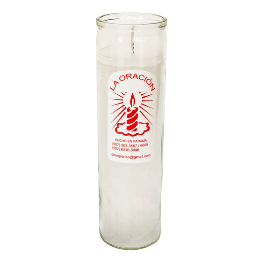 Vela Religiosa La Oración Blanco de 8"