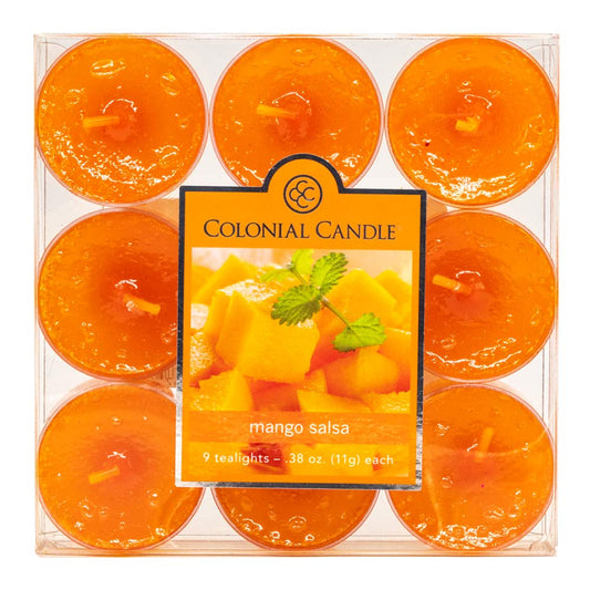 Velas Tealights Colonial Candle Mango de 9 Piezas