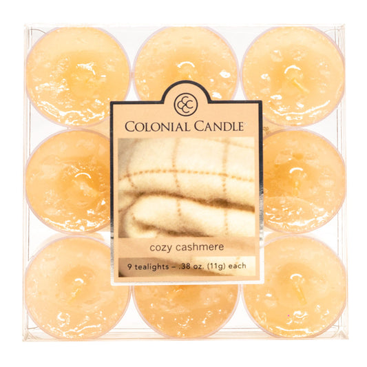 Velas Tealights Colonial Candle Cashmere de 9 Piezas