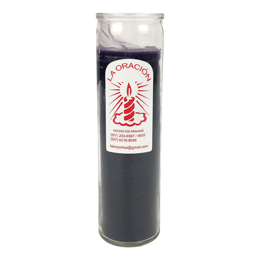 Vela La Oración con Vaso Largo - Morado