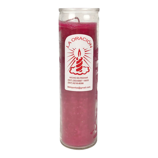 Vela La Oración con Vaso Largo - Fucsia