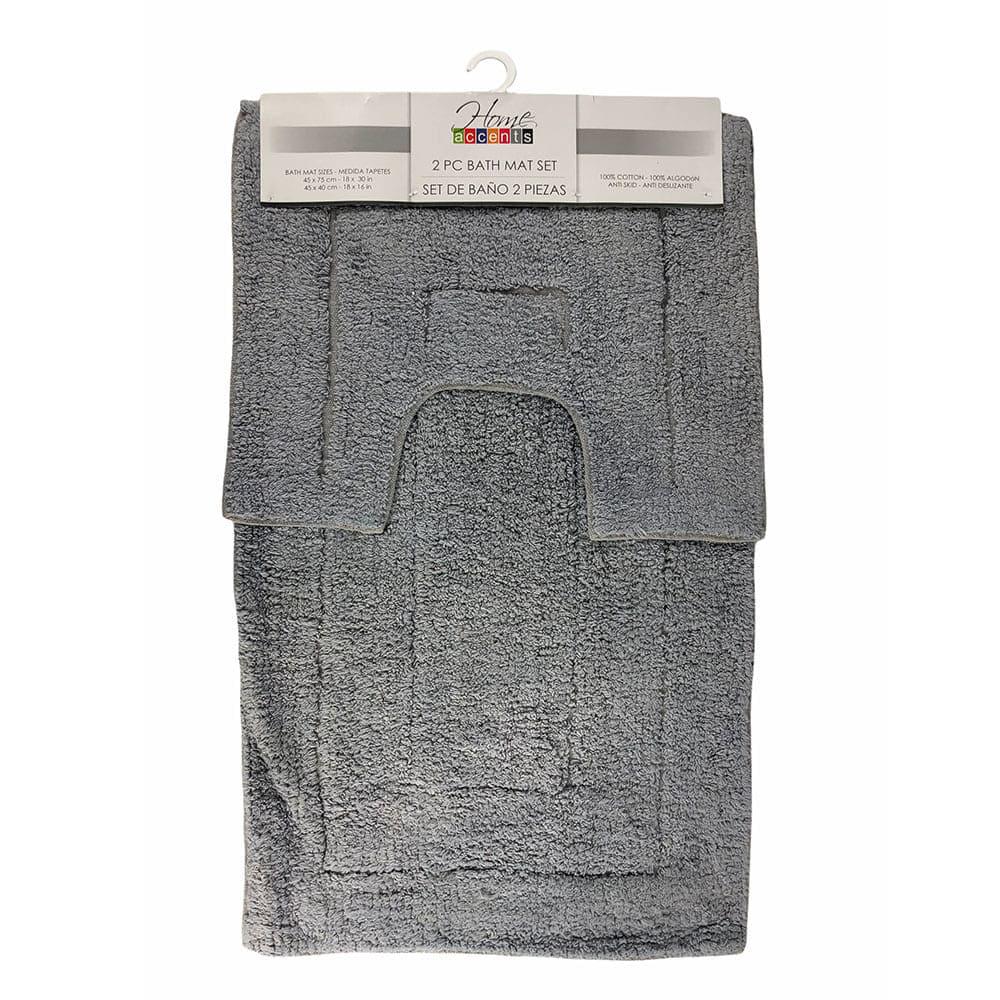 Alfombra de Baño Home Accents Set de 2 Piezas - Gris