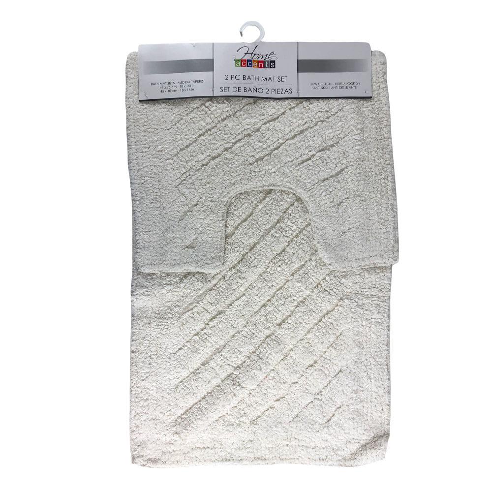 Alfombra de Baño Home Accents Set de 2 Piezas - Blanco