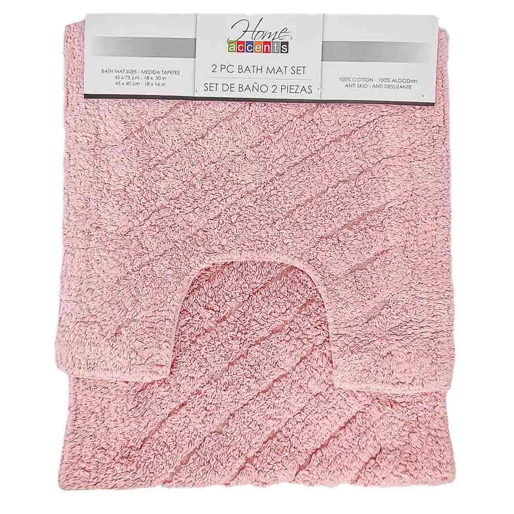 Alfombra de Baño Home Accents Set de 2 Piezas - Rosa Claro