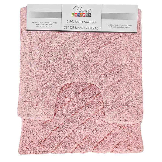 Alfombra de Baño Home Accents Set de 2 Piezas - Rosa Claro