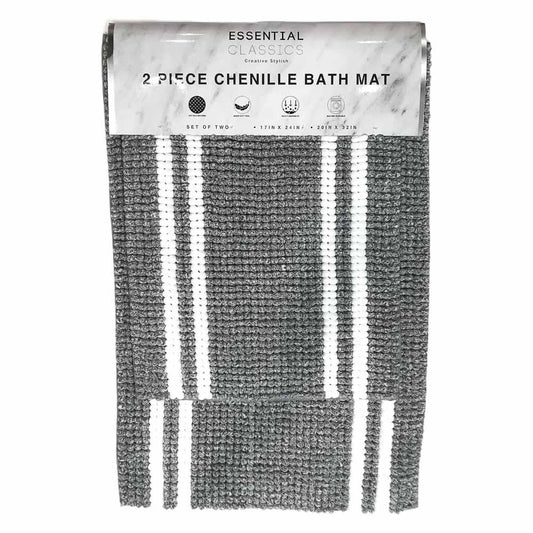 Alfombra Para Baño Estex Celine de 2 Piezas - Gris Claro