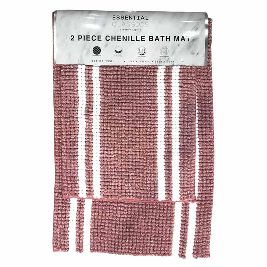 Alfombra Para Baño Estex Celine de 2 Piezas - Coral Claro