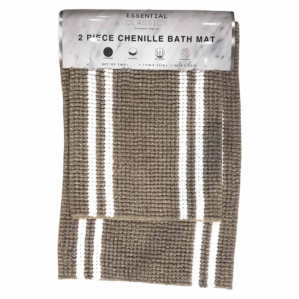 Alfombra Para Baño Estex Celine de 2 Piezas - Beige Oscuro