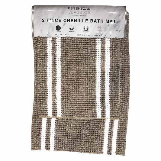 Alfombra Para Baño Estex Celine de 2 Piezas - Beige Oscuro