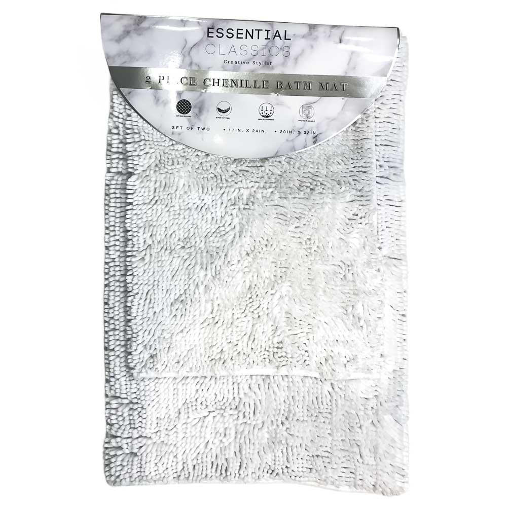 Alfombra Para Baño Baldwon de 2 Piezas - Blanco