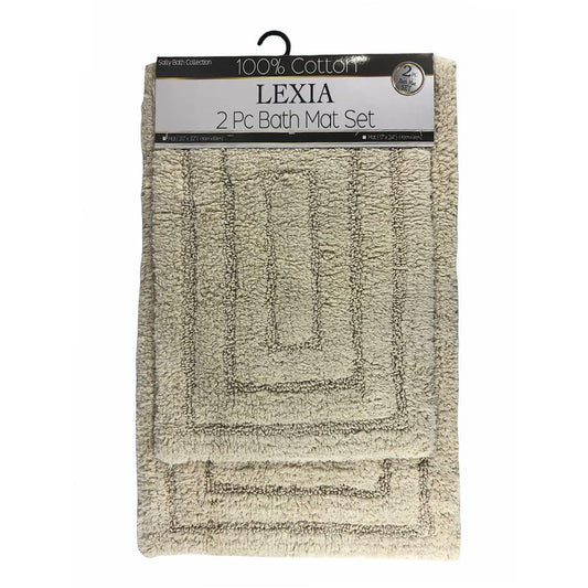 Alfombra Para Baño Sally Textile Lexia 2 Piezas - Beige