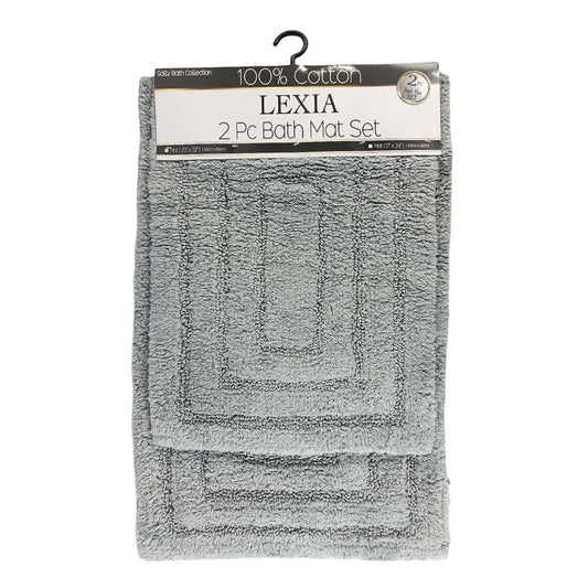 Alfombra Para Baño Sally Textile Lexia 2 Piezas - Gris Claro