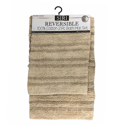 Alfombra Para Baño Sally Textile Siri de 2 Piezas - Beige