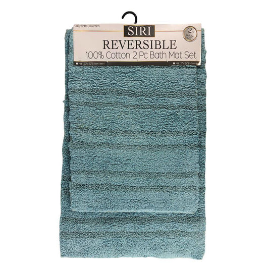 Alfombra Para Baño Sally Textile Siri de 2 Piezas - Azul Claro