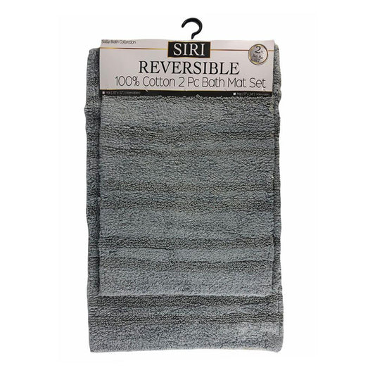 Alfombra Para Baño Sally Textile Siri de 2 Piezas - Gris Claro