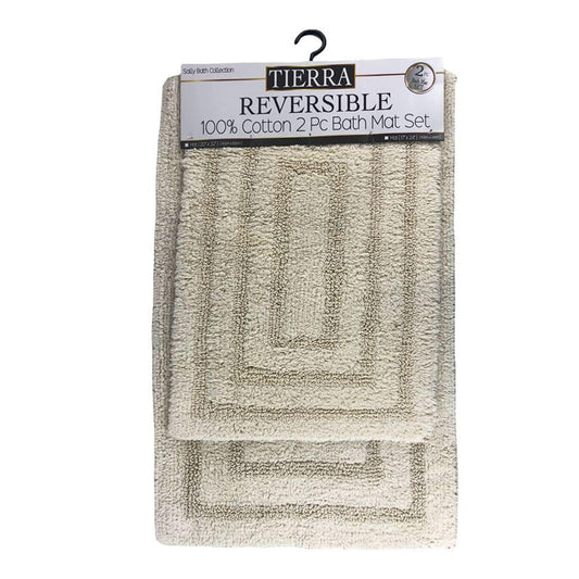 Alfombra Para Baño Sally Textile Tierra 2 Piezas - Beige