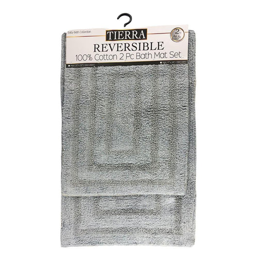 Alfombra Para Baño Sally Textile Tierra 2 Piezas - Gris Claro
