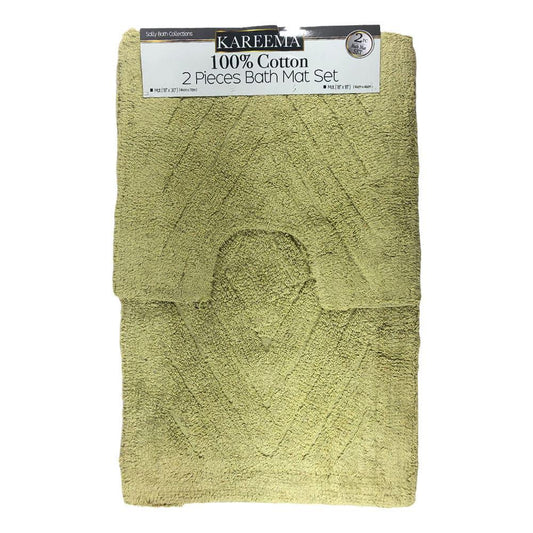 Alfombra Para Baño Sally Textile Kareema 2 Piezas - Lima Claro
