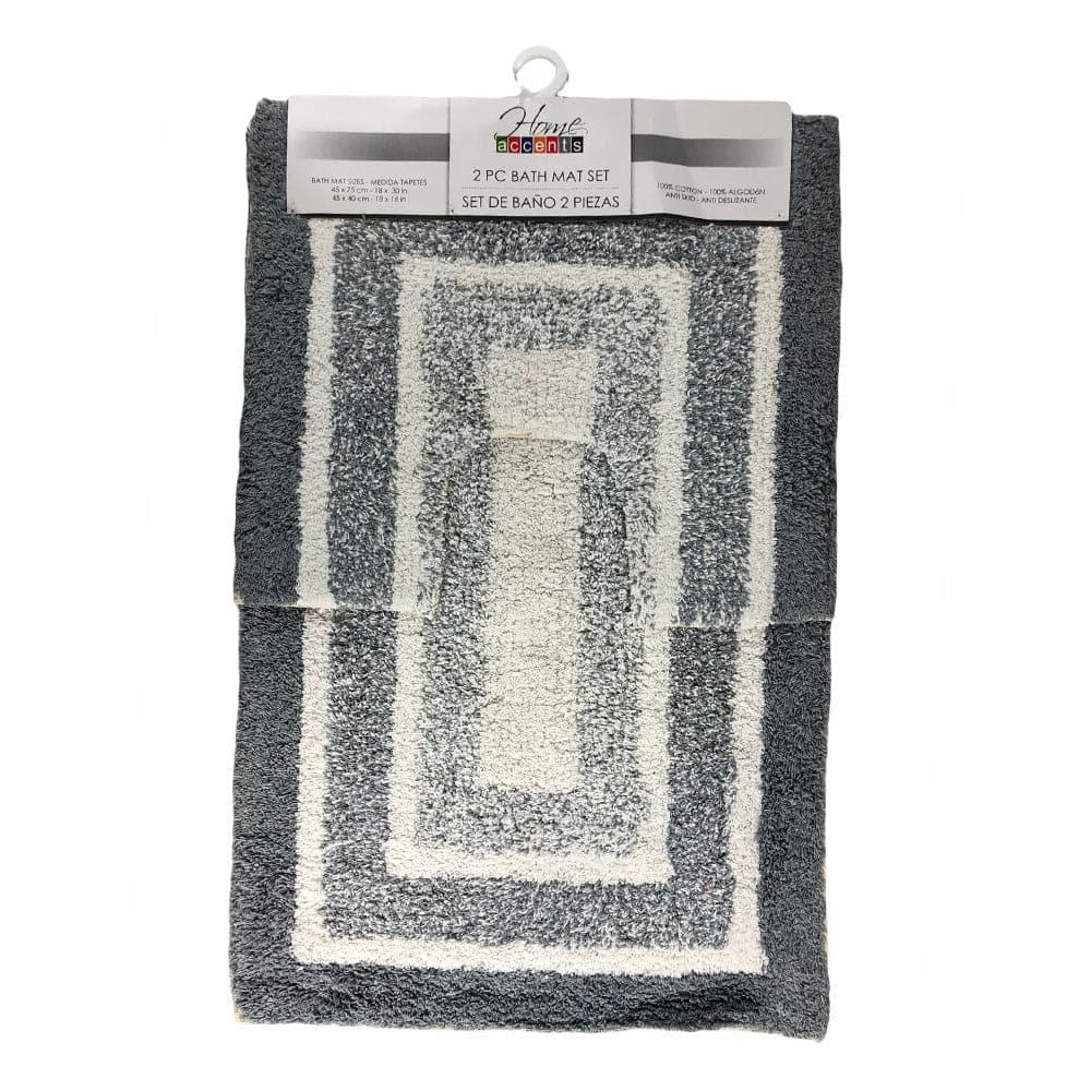 Alfombra de Baño Home Accents Set de 2 Piezas - Gris Claro