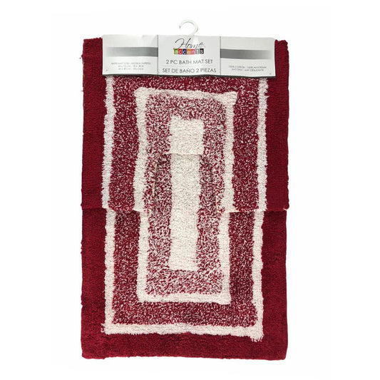 Alfombra de Baño Home Accents Set de 2 Piezas - Rojo Oscuro