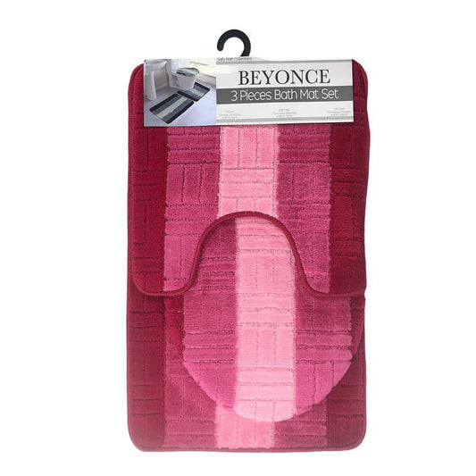 Alfombra Para Baño Sally Textile Beyonce 3 Piezas - Rojo Oscuro
