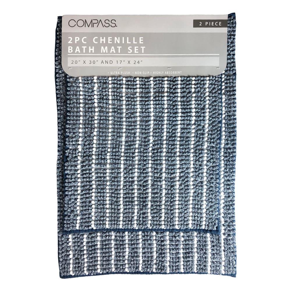 Alfombra Para Baño Compass Madison 2 Piezas - Turquesa Azulado