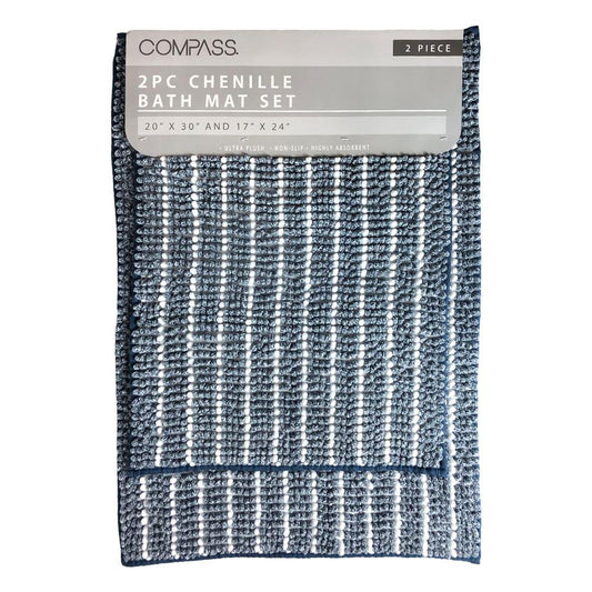 Alfombra Para Baño Compass Madison 2 Piezas - Turquesa Azulado