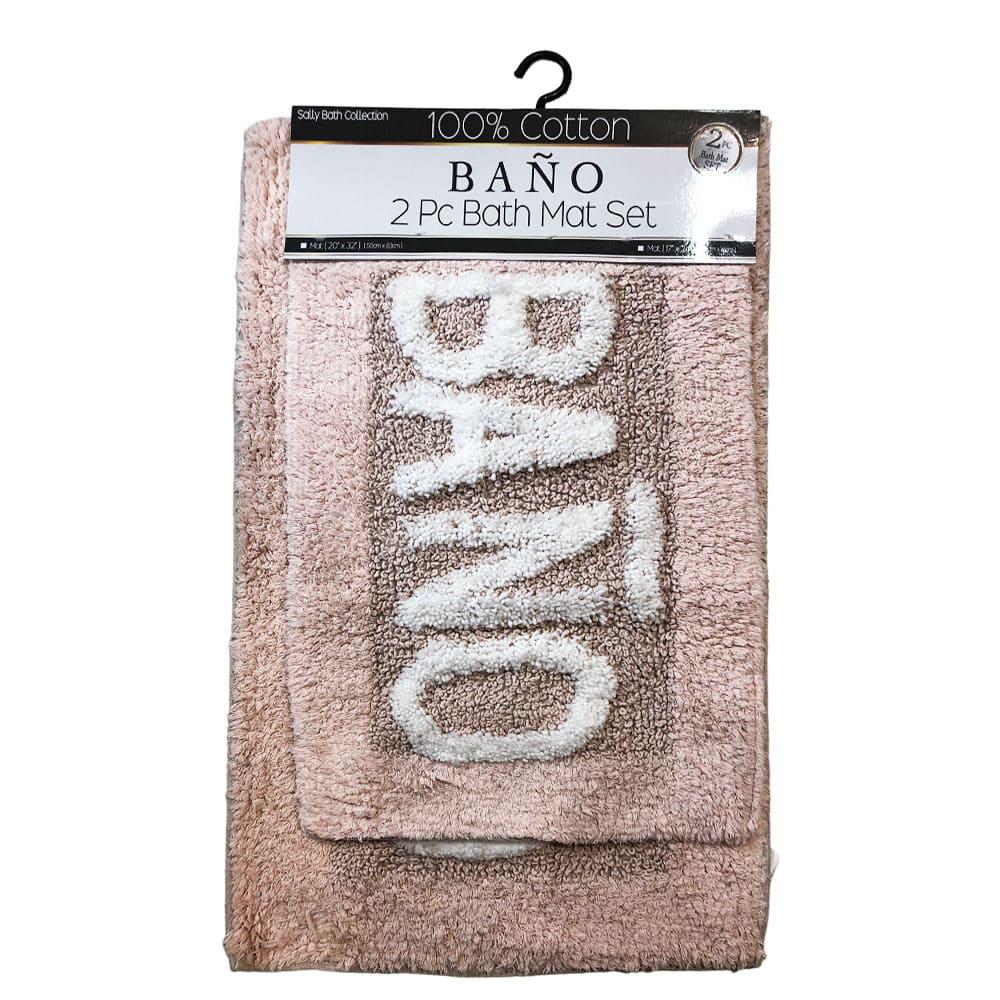 Alfombra Para Baño Sally Textile 2 Piezas - Rosa Claro