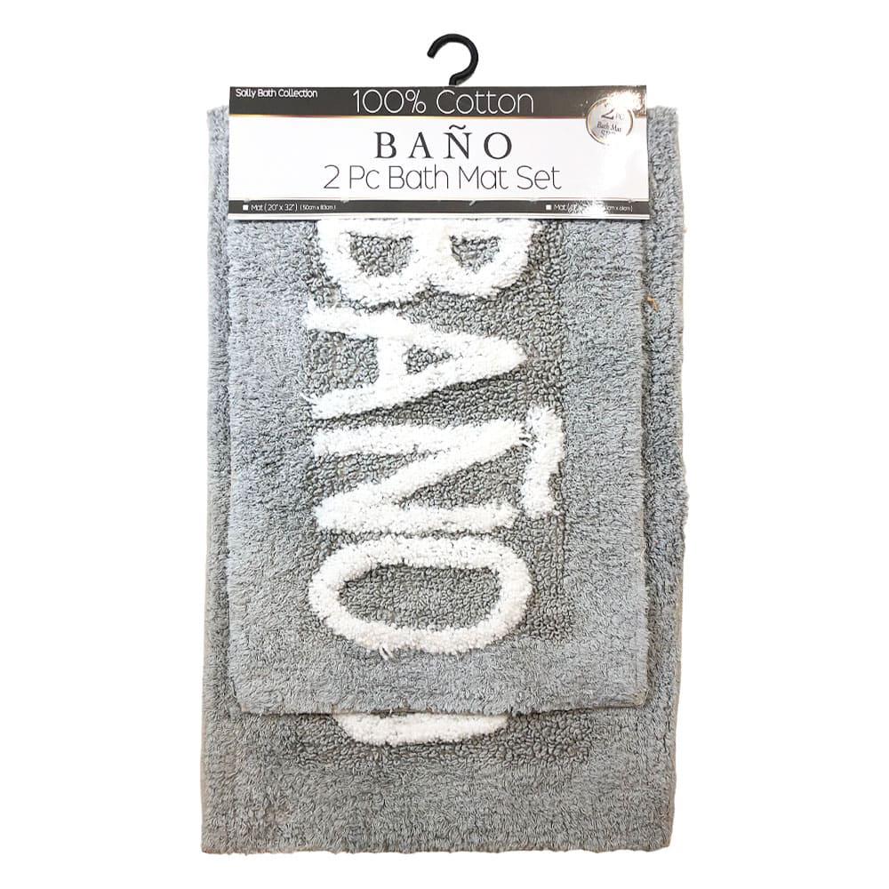 Alfombra Para Baño Sally Textile 2 Piezas - Gris Claro