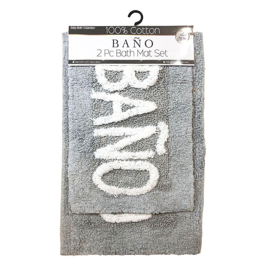 Alfombra Para Baño Sally Textile 2 Piezas - Gris Claro