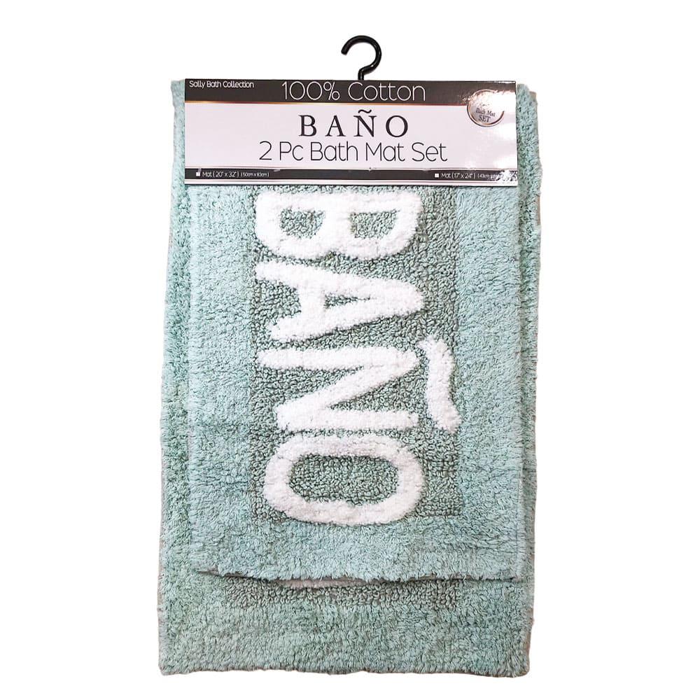 Alfombra Para Baño Sally Textile 2 Piezas - Verde Claro