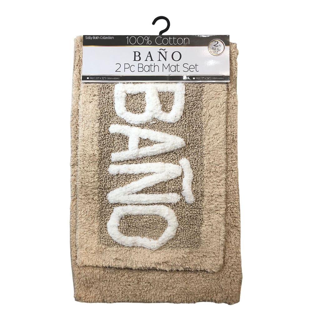 Alfombra Para Baño Sally Textile 2 Piezas - Beige Oscuro