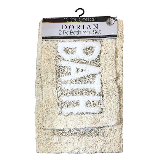 Alfombra Para Baño Sally Textile Dorian 2 Piezas - Beige
