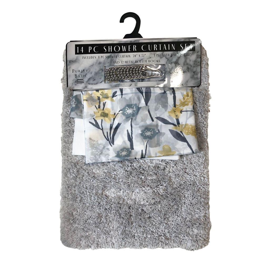 Alfombra Para Baño Estex Maggie 14 Piezas - Gris Claro