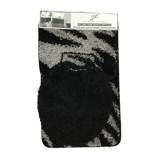 Set de Alfombras Para Baño Supreme Frize 3 Piezas - Gris Oscuro