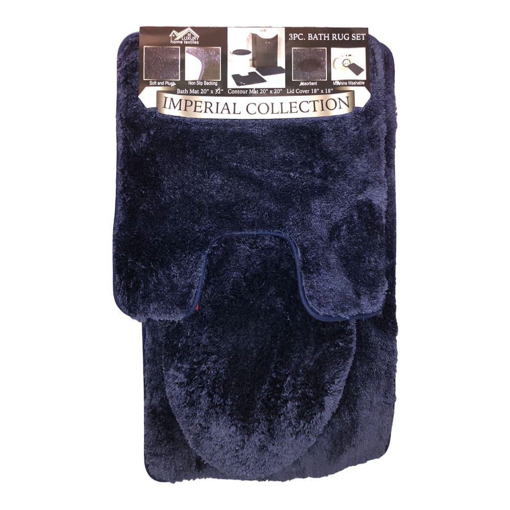 Set de Alfombra Luxury Imperial 3 Piezas - Azul Marino